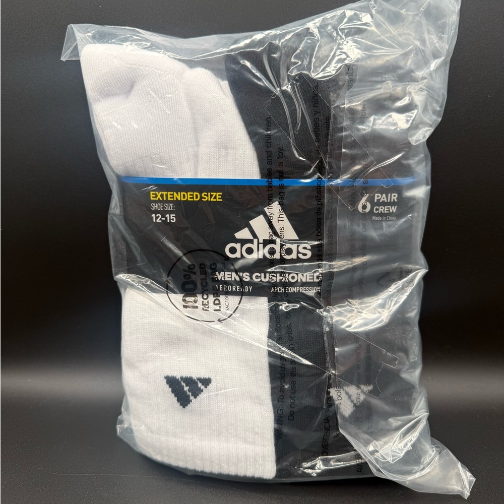 adidas XL socks, 6 pairs